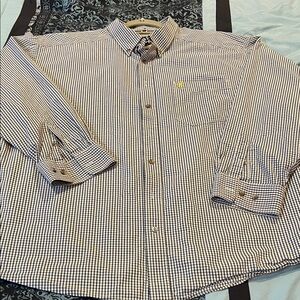 ARIAT PRO SERIES Men's Button-Down Gingham Check Shirt in Navy and White
